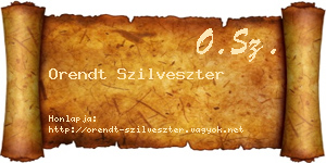 Orendt Szilveszter névjegykártya